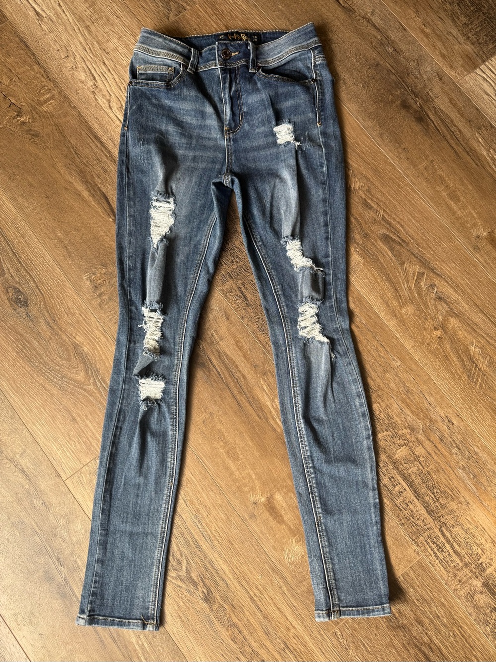 Indigo Rein Ripped Skinny Jeans - Blue